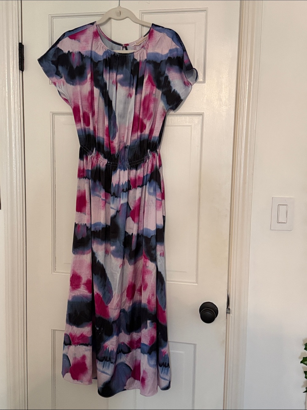Fun and flirty Tie-Dye Midi Dress - Pink & Blue